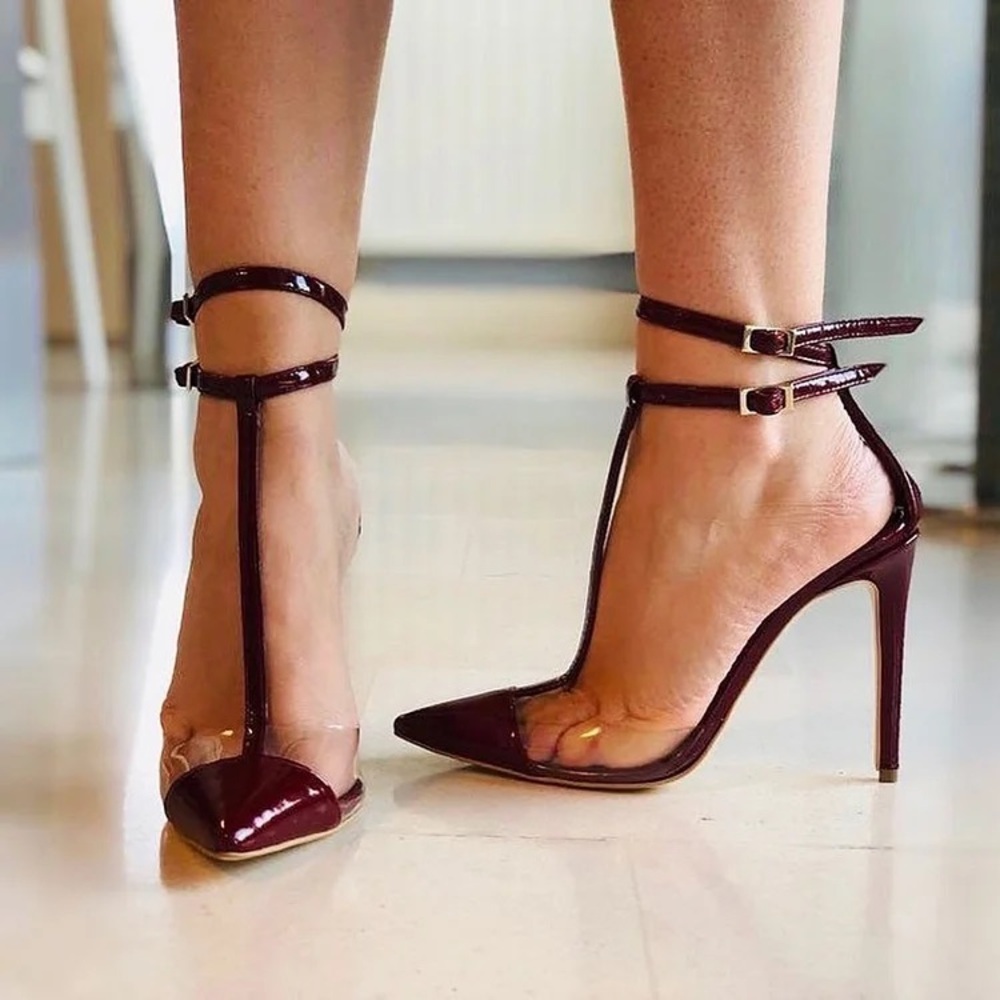 Elegant Burgundy Stiletto Heels